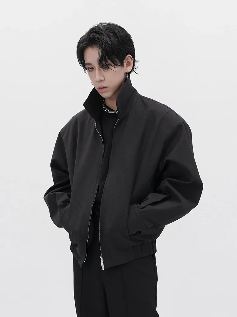 Classic Collared Zip-Up Bomber Jacket sold by Night City Clothing product image thumbnail 4