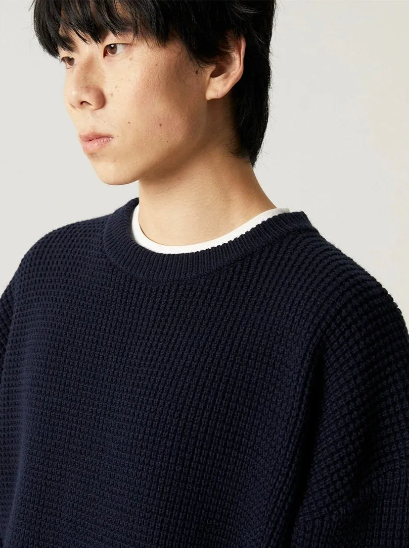 Oversized Crewneck Waffle-Weave Knit Sweater sold by Night City Clothing product image thumbnail 5