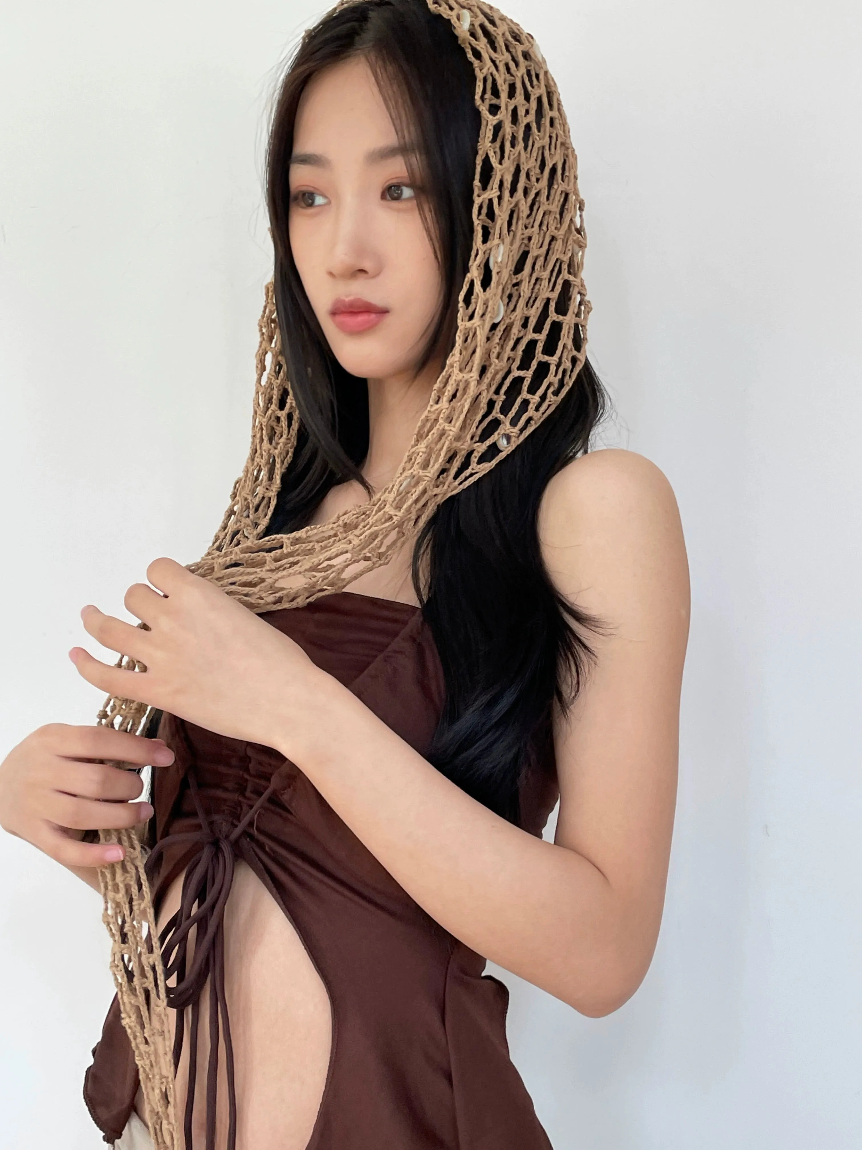 Bohemian Crocheted Mesh Shawl Wrap sold by Night City Clothing