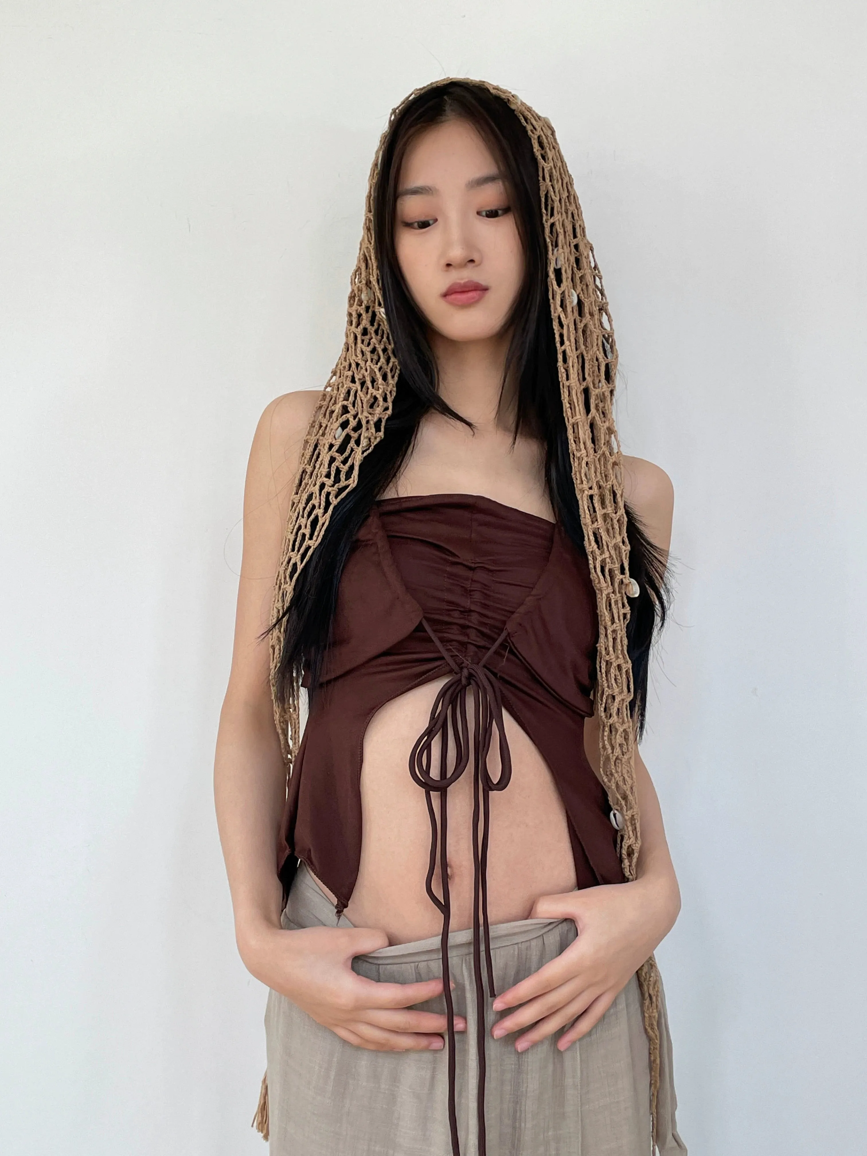 Bohemian Crocheted Mesh Shawl Wrap sold by Night City Clothing product image thumbnail 4