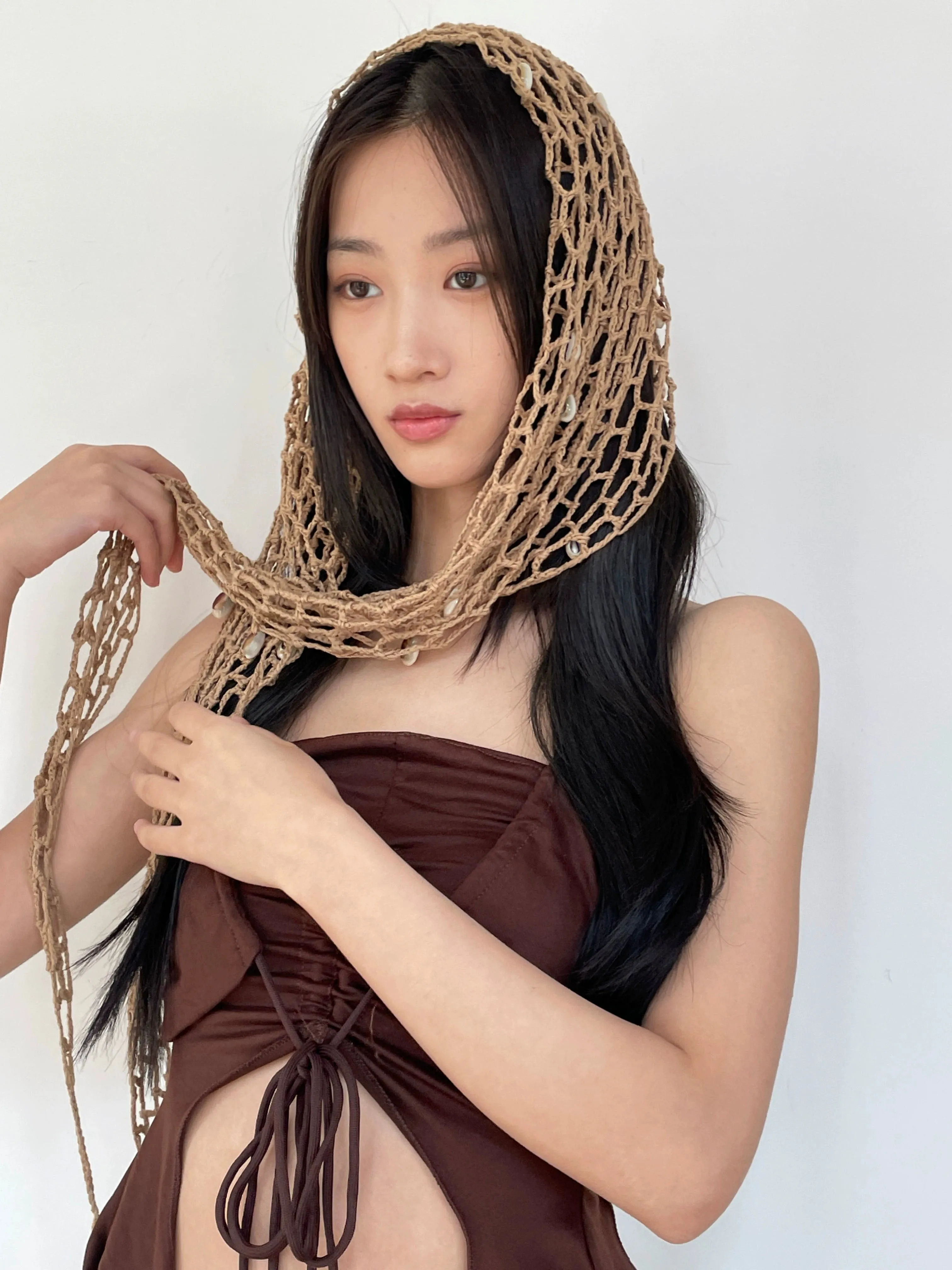 Bohemian Crocheted Mesh Shawl Wrap sold by Night City Clothing product image thumbnail 2