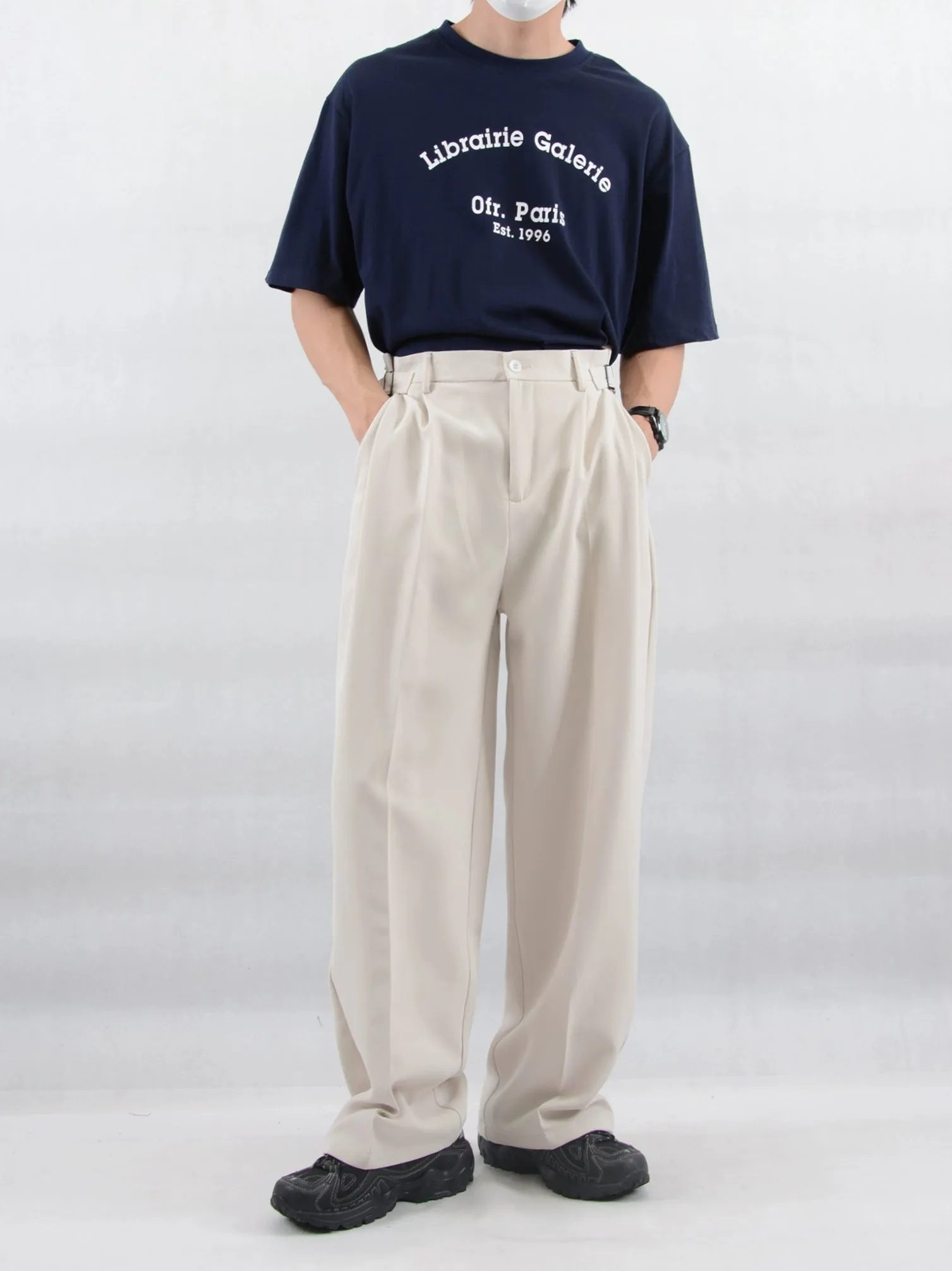 Wide Leg Pleated Trousers with Buckle Detail sold by Night City Clothing product image thumbnail 2