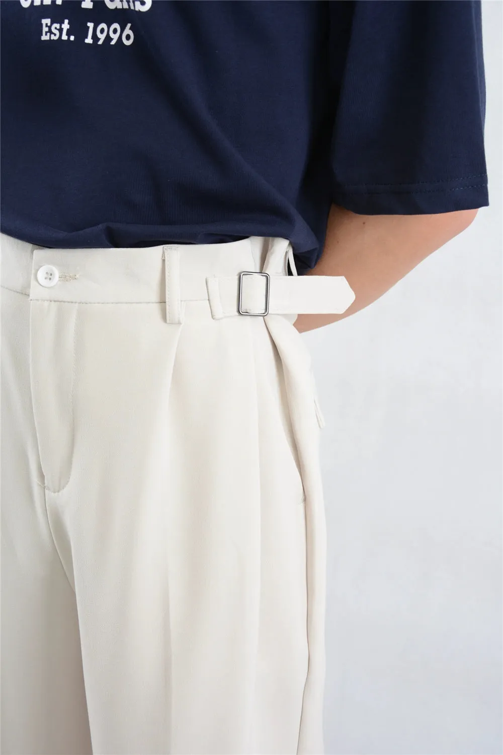 Wide Leg Pleated Trousers with Buckle Detail sold by Night City Clothing product image thumbnail 5