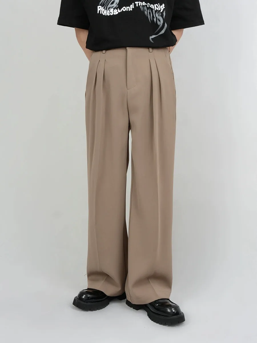 Wide Leg Tailored Pleated Trousers sold by Night City Clothing