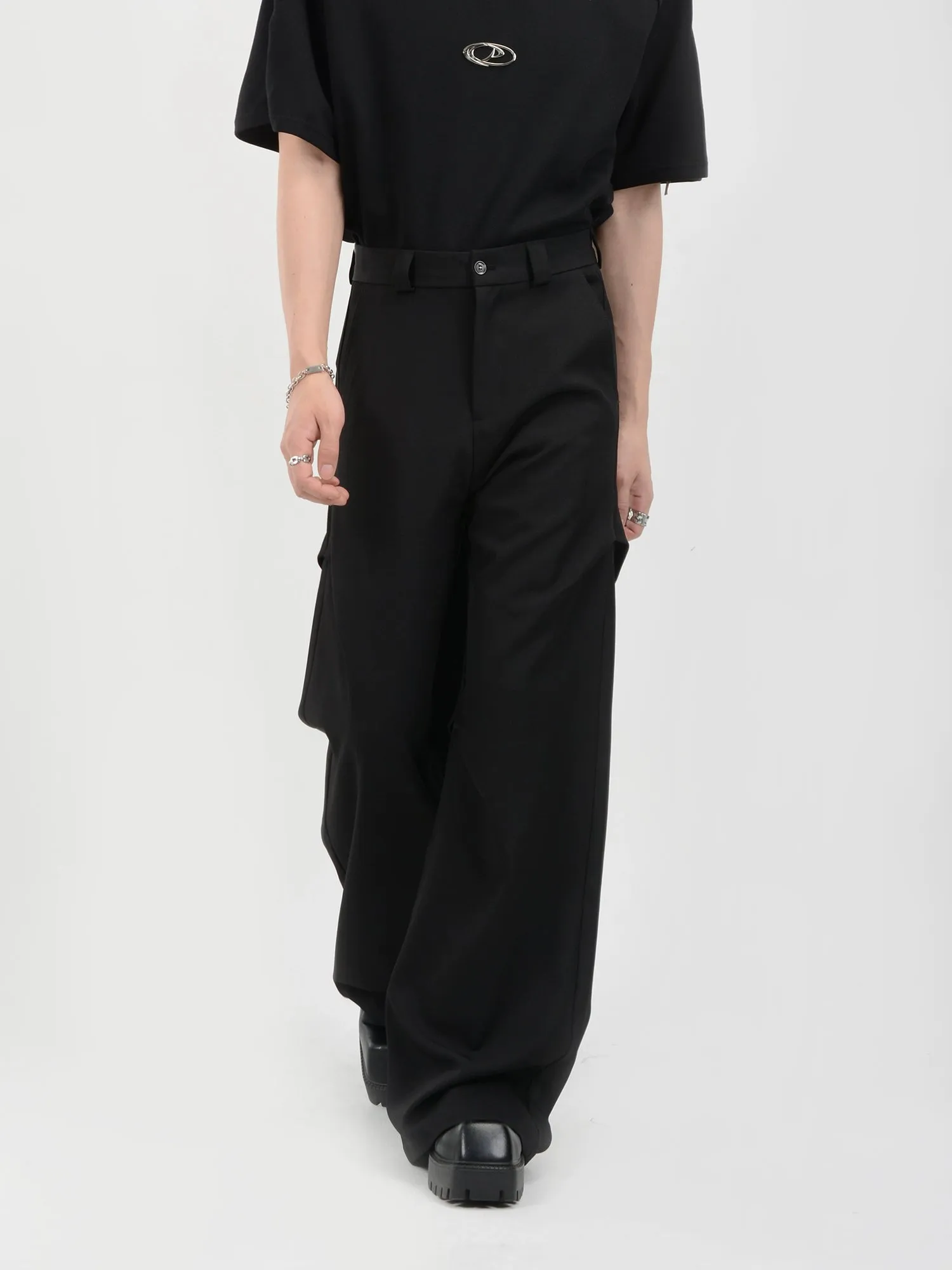 Wide Leg Belted Trousers with Pleated Detail sold by Night City Clothing product image thumbnail 3