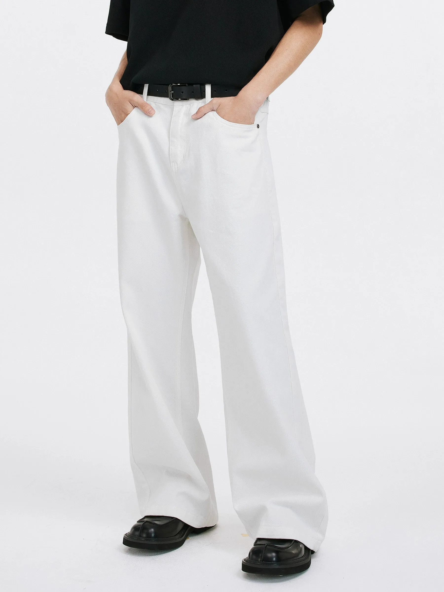 Straight Leg High-Waisted Lightweight Jeans sold by Night City Clothing