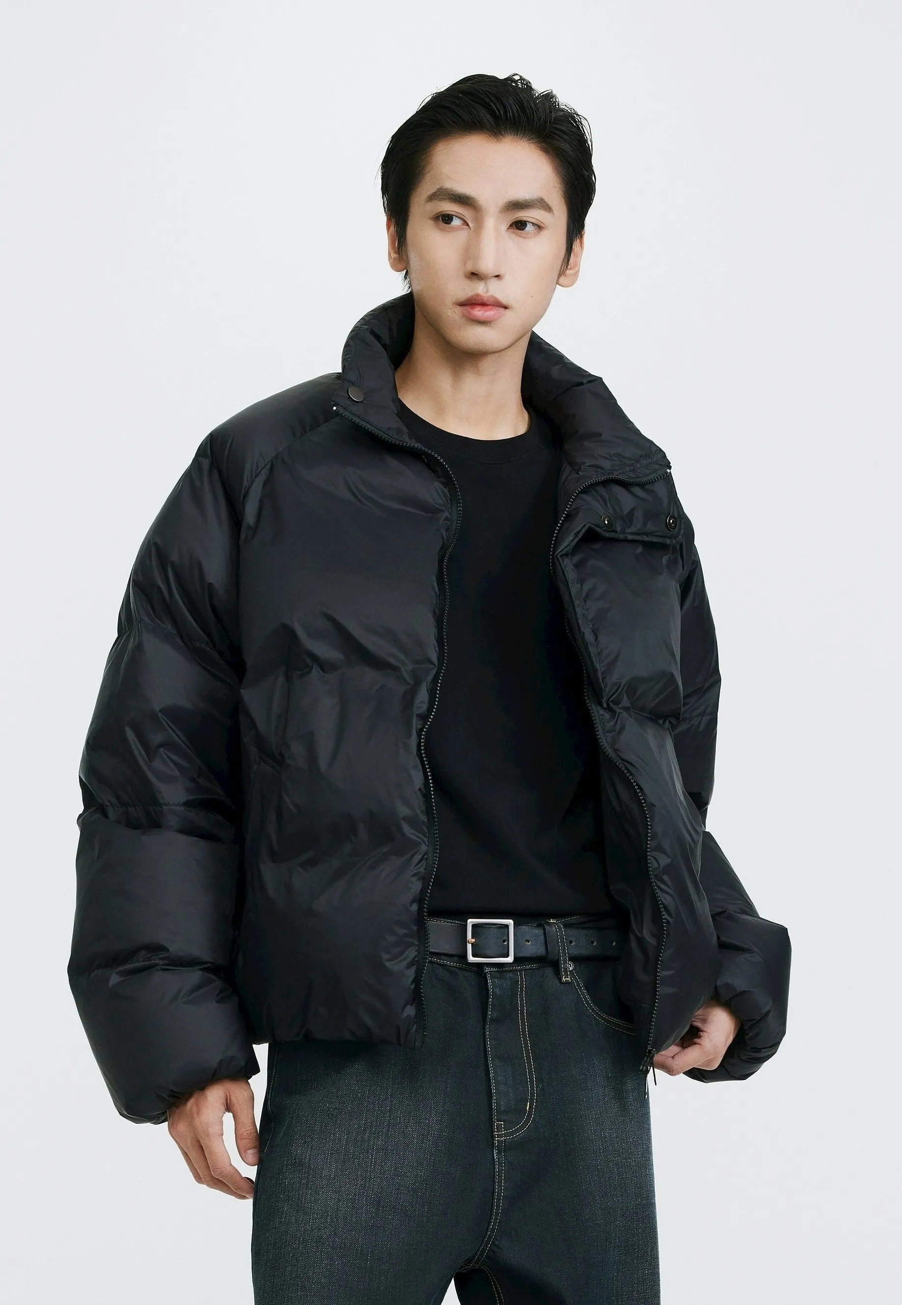 Slim Padded Puffer Jacket with High Collar sold by Night City Clothing