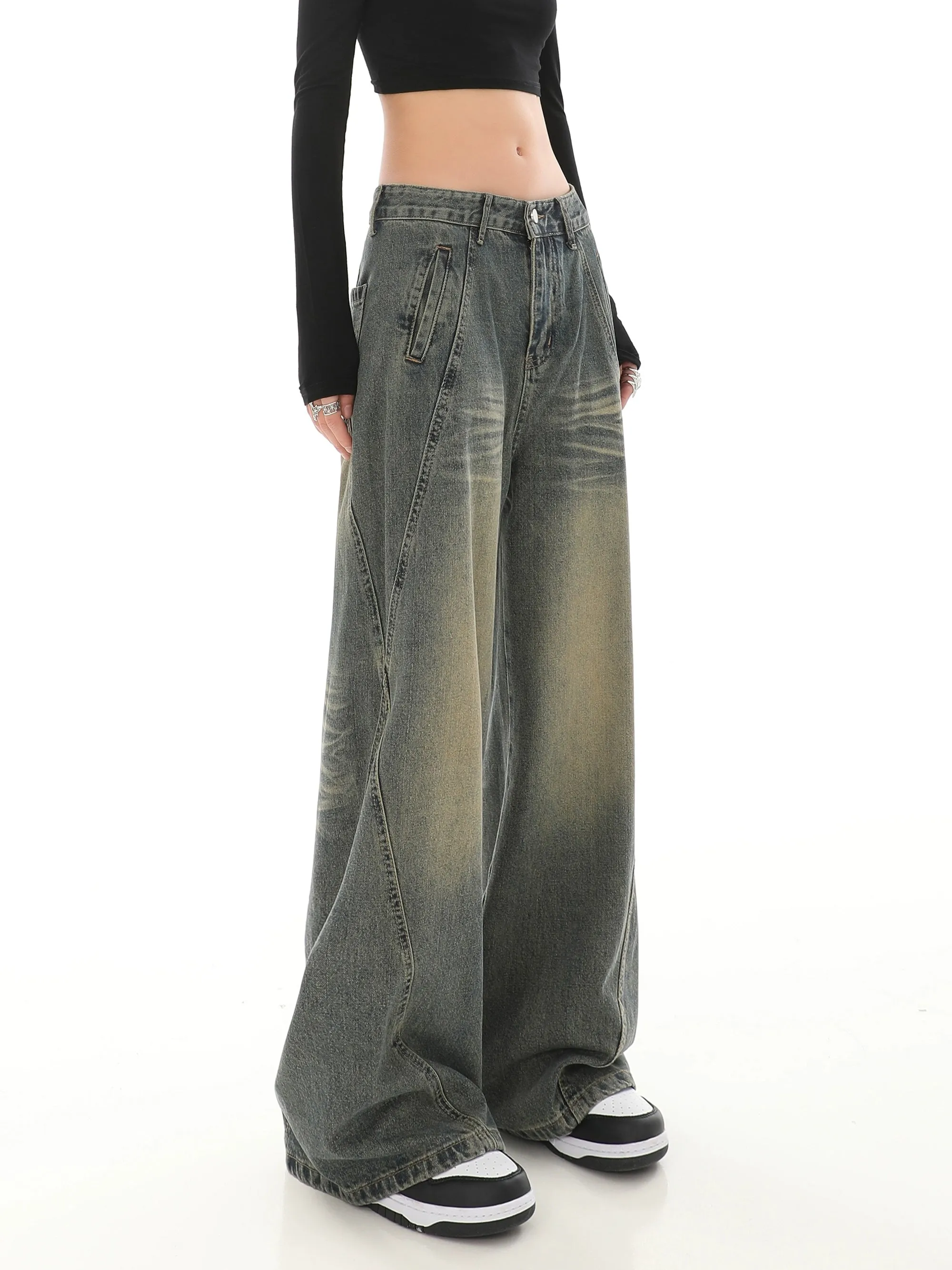 Sandblast Wide-Leg Jeans with Stitch Detail sold by Night City Clothing product image thumbnail 2