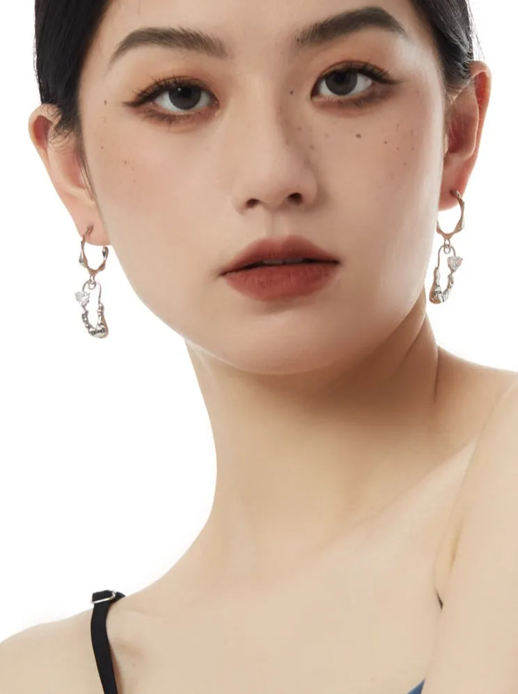 Stud Hoop Drop Earrings sold by Night City Clothing product image thumbnail 4
