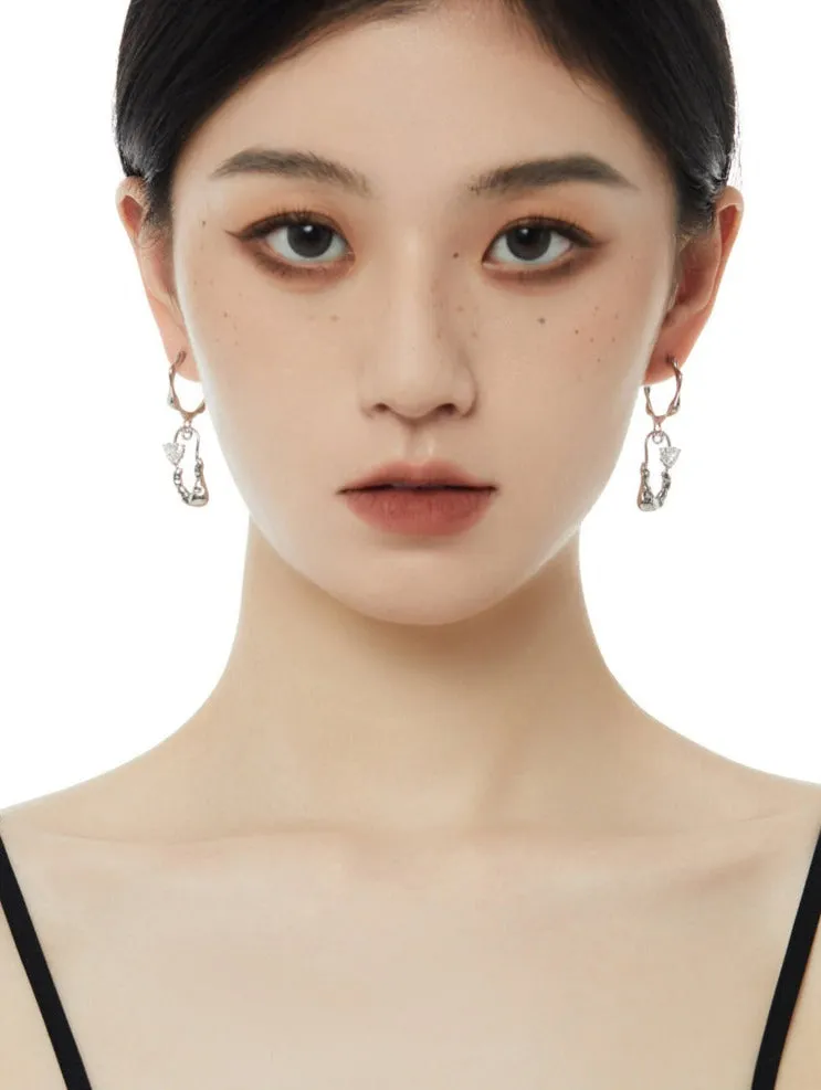 Stud Hoop Drop Earrings sold by Night City Clothing product image thumbnail 3