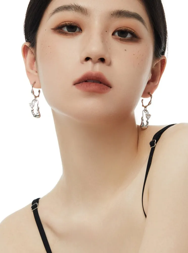 Stud Hoop Drop Earrings sold by Night City Clothing product image thumbnail 5