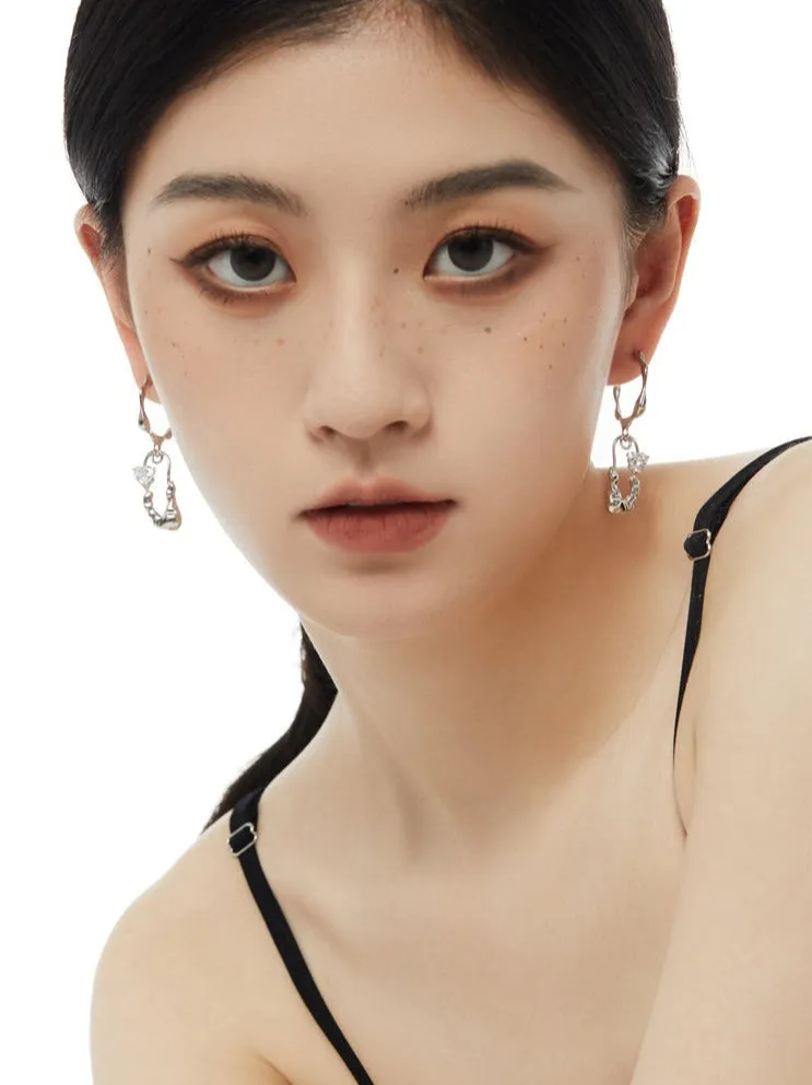 Stud Hoop Drop Earrings sold by Night City Clothing product image thumbnail 2