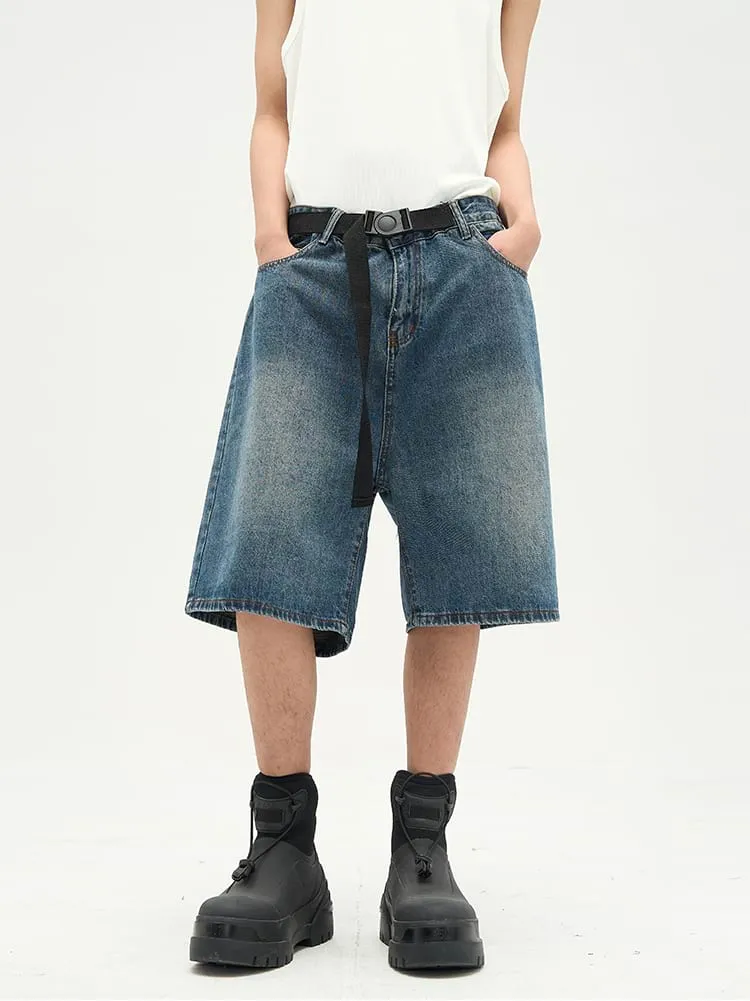 Faded Denim Shorts sold by Night City Clothing