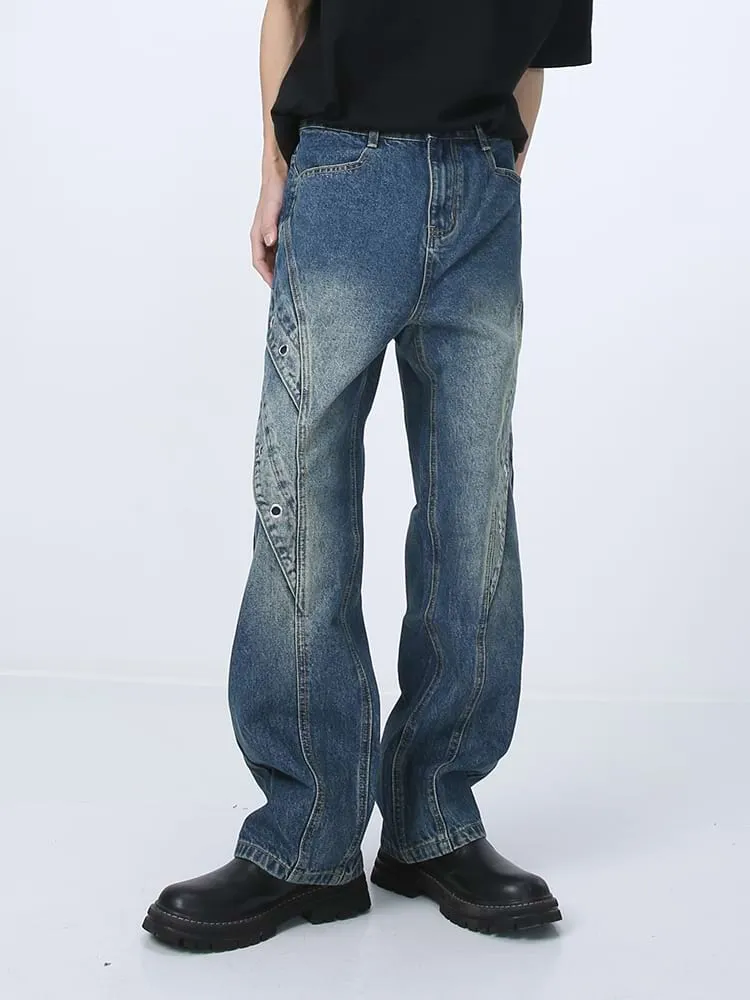 Ring Patchwork Straight Fit Jeans sold by Night City Clothing product image thumbnail 5