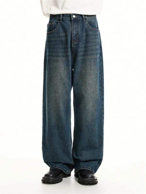 Wide Leg Vintage Faded Jeans sold by Night City Clothing