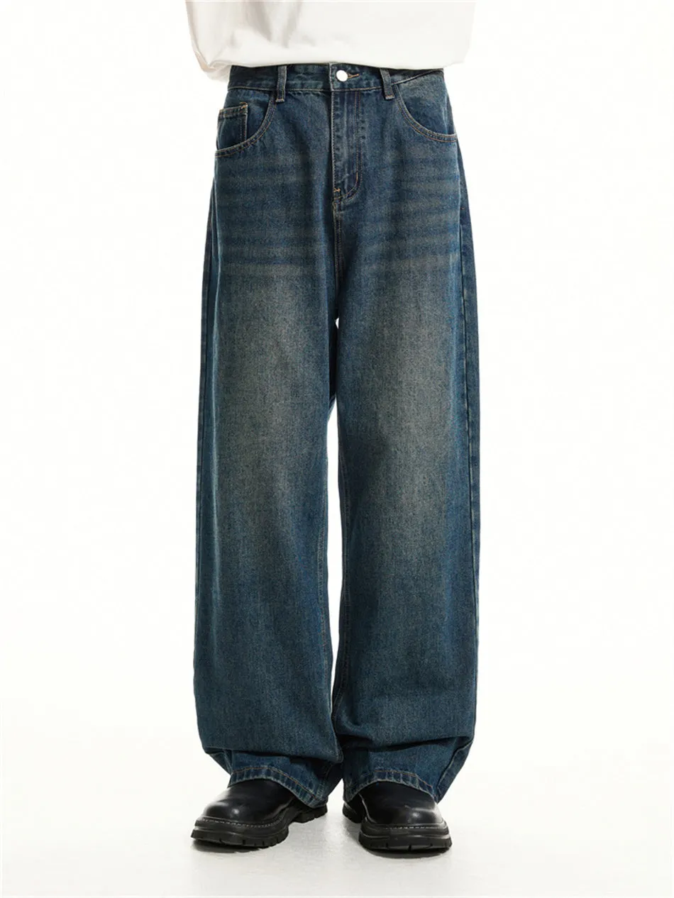 Wide Leg Vintage Faded Jeans sold by Night City Clothing