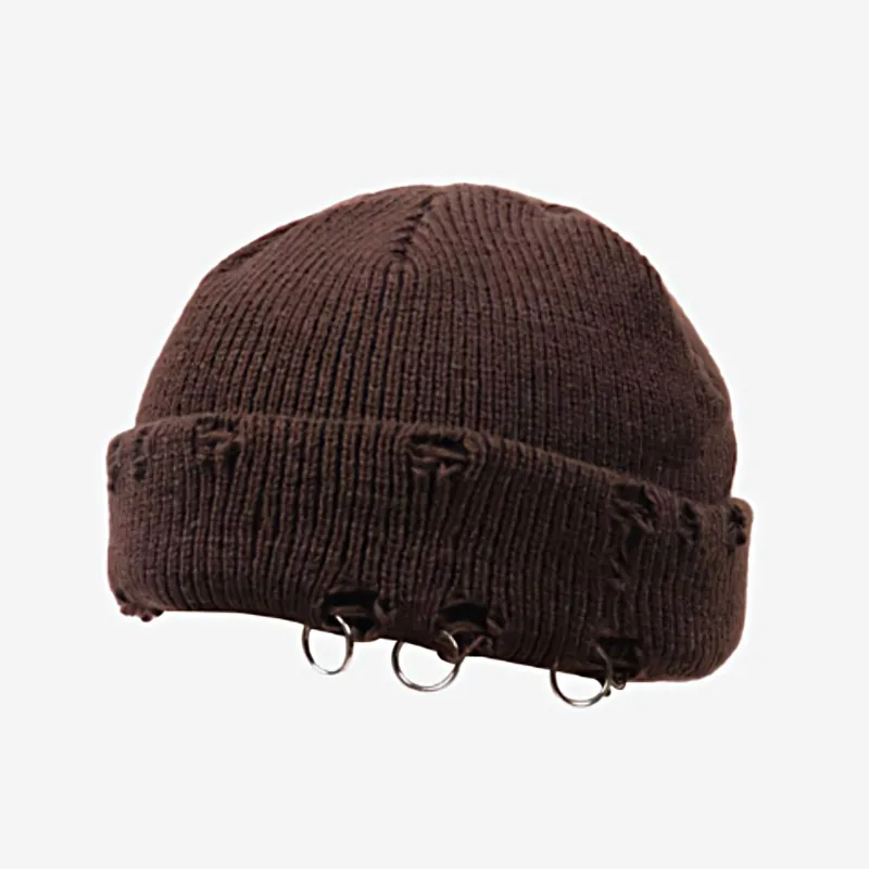 Distressed Beanie with Ring Accessories sold by Night City Clothing