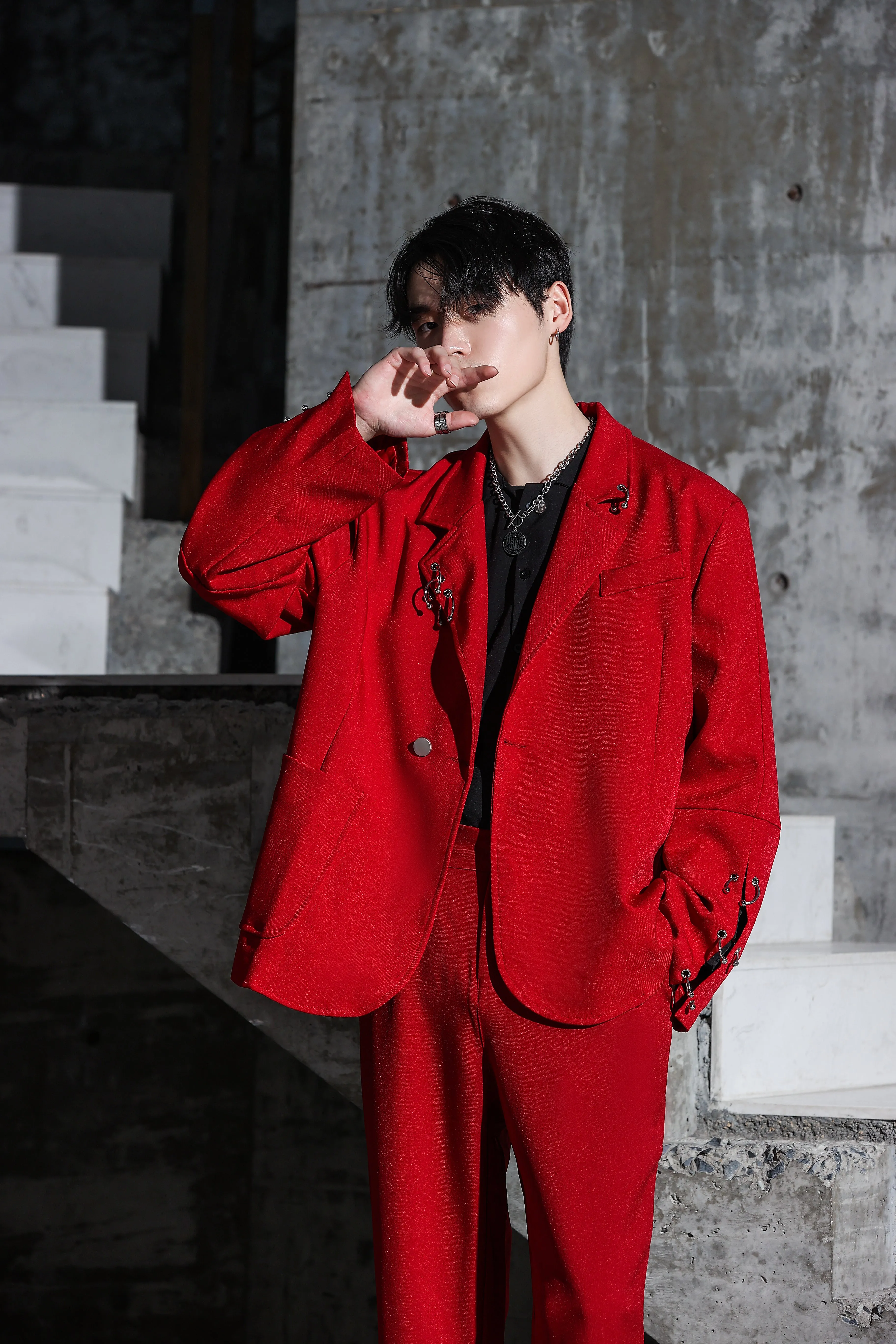 Oversized Suit Jacket with Rings and Wide Leg Pants Set sold by Night City Clothing product image thumbnail 2