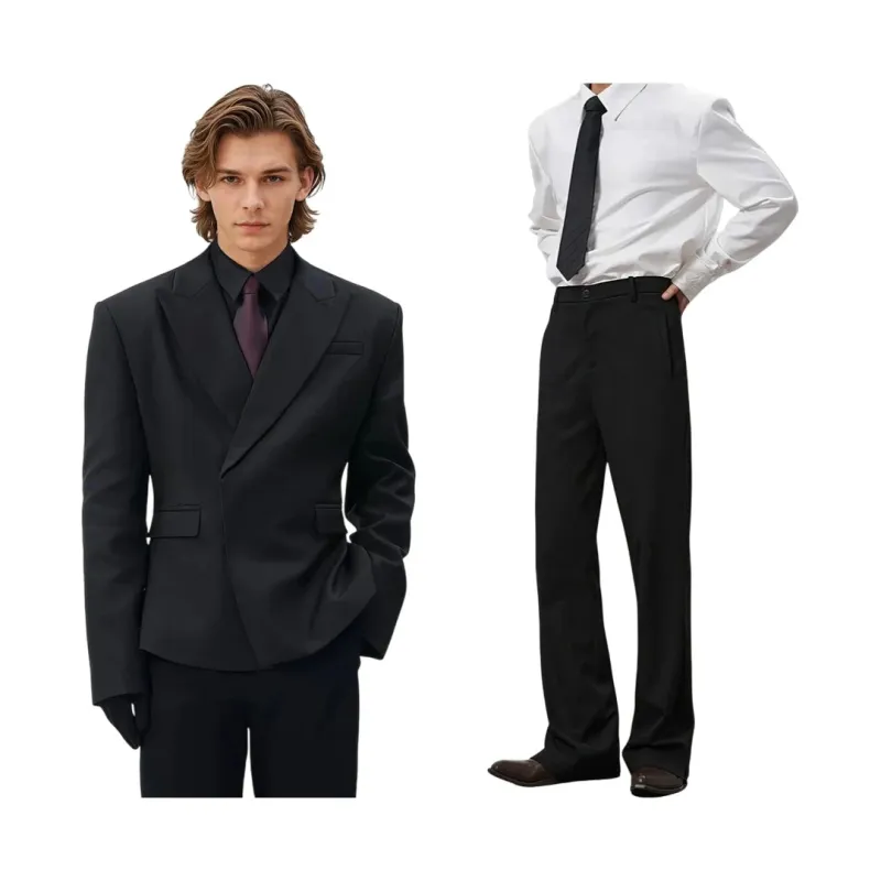 Wide-Lapel Structure & Semi-Flare Trousers Suit Bundle made by Night City Clothing
