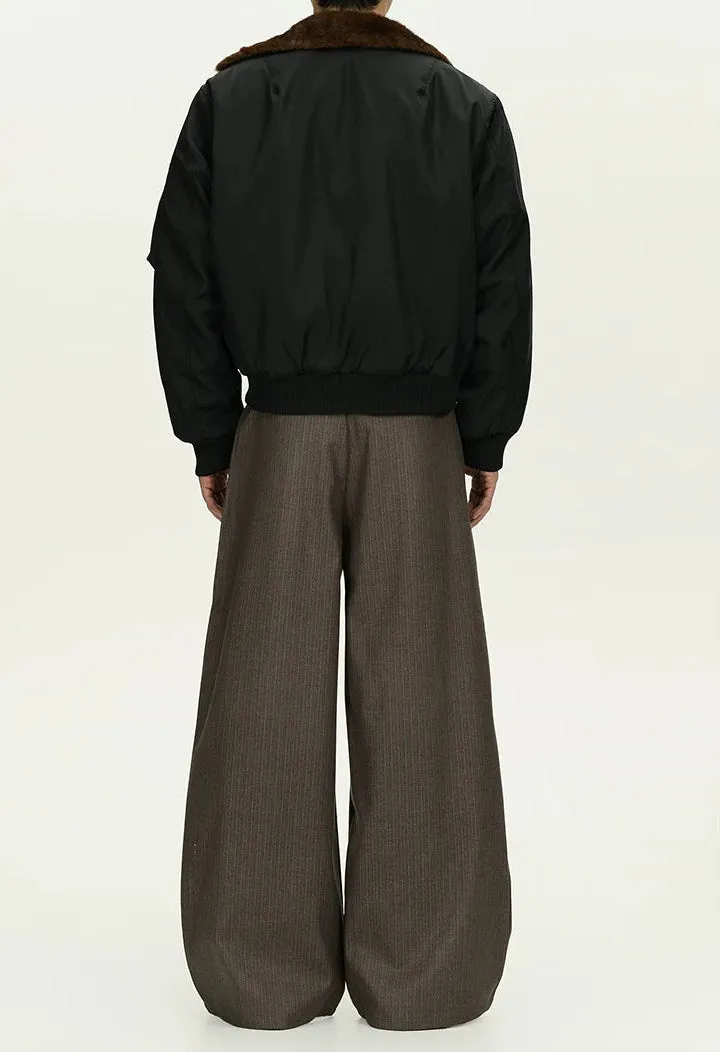 High Waist Double Button Pleated Pinstripe Pants sold by Night City Clothing product image thumbnail 4