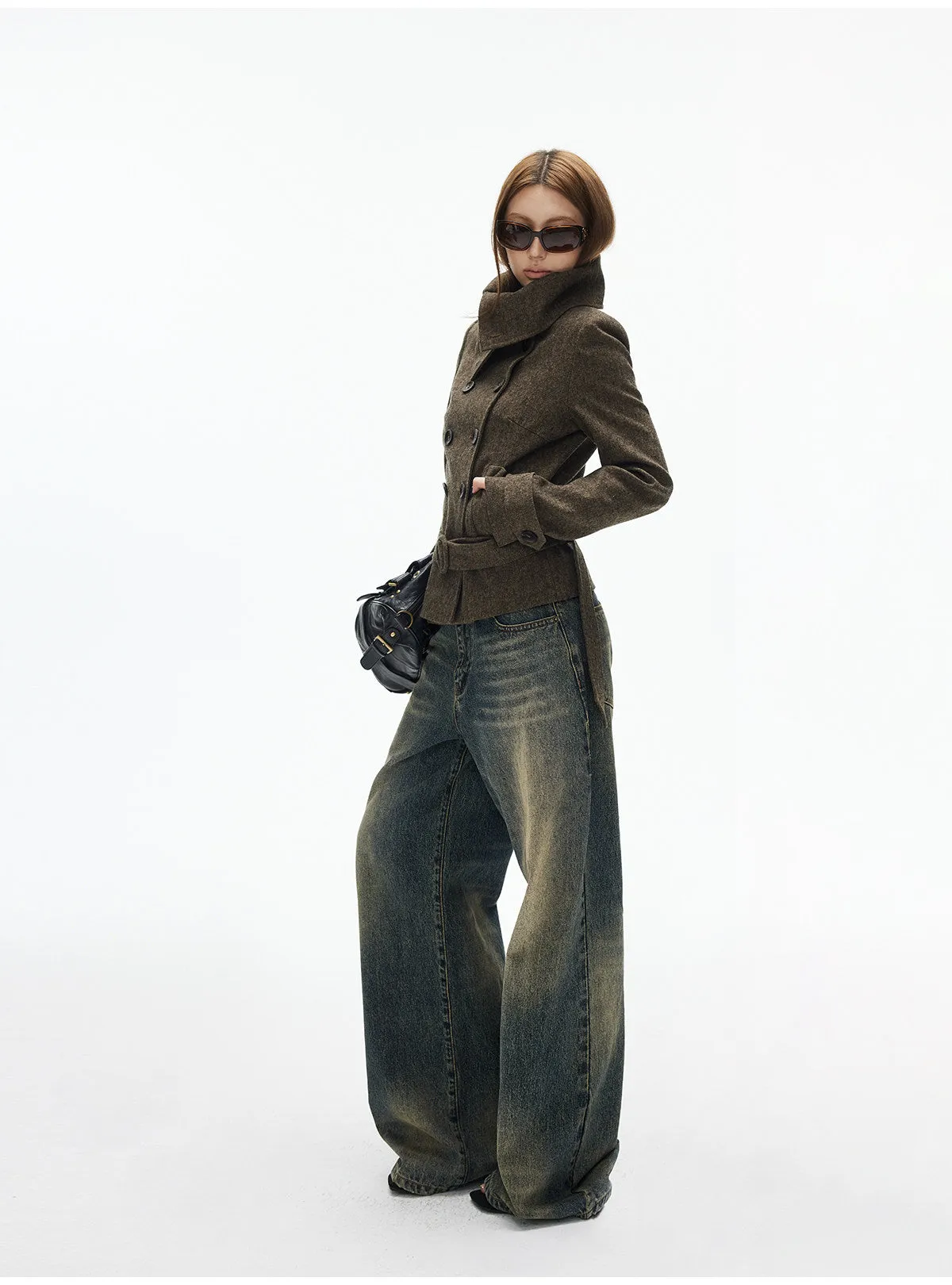 Slim Double-Breasted Wool-Blend Military Jacket sold by Night City Clothing product image thumbnail 4