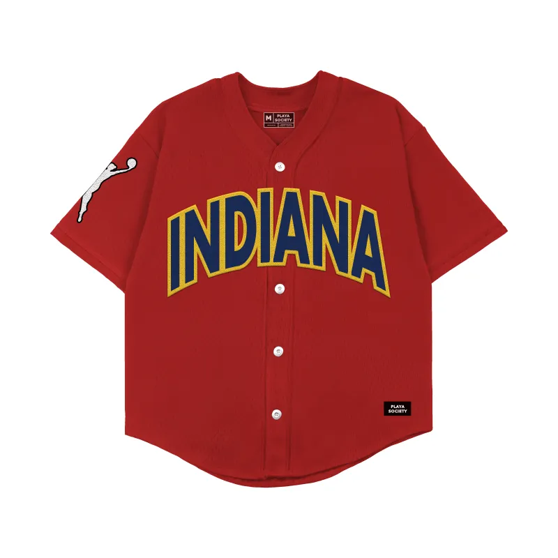 Playa Society Indiana Red Baseball Jersey sold by Playa Society