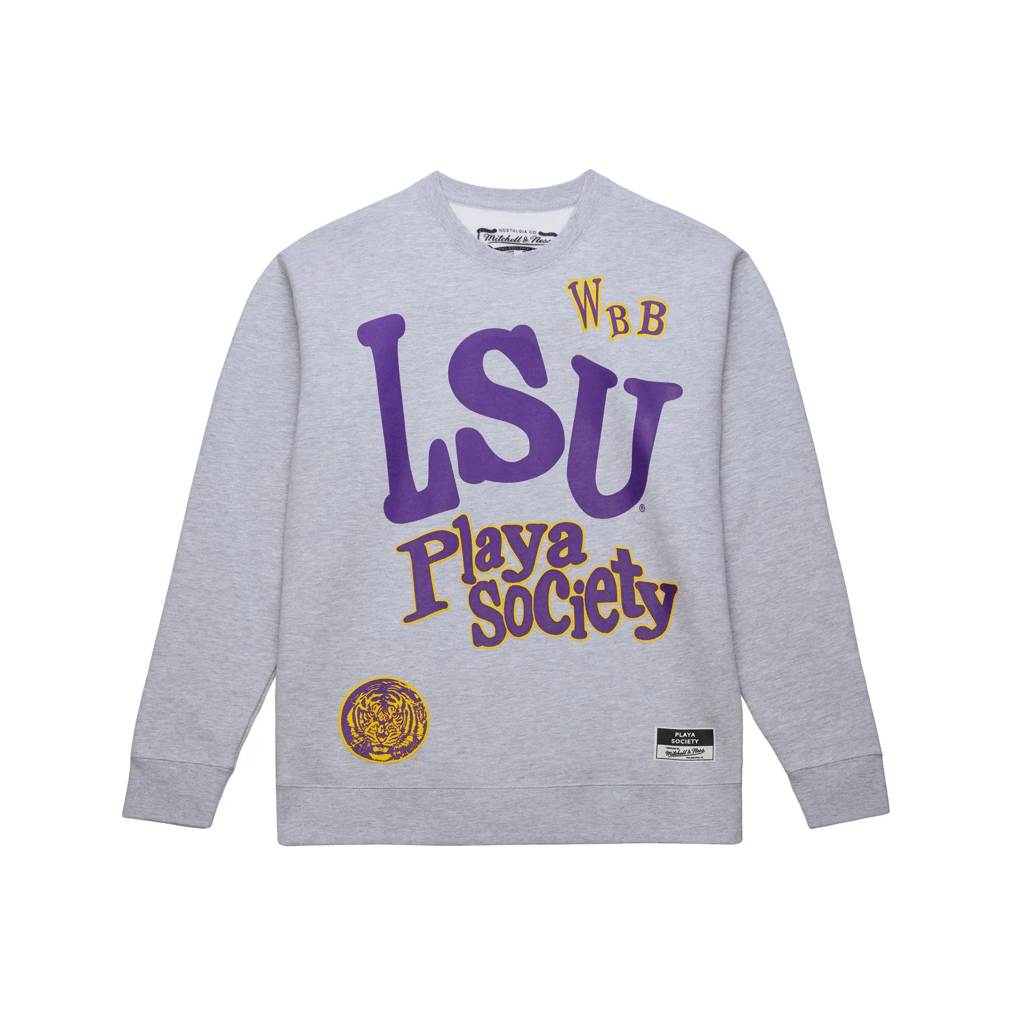 PLAYA SOCIETY X MITCHELL & NESS LSU CREWNECK sold by Playa Society