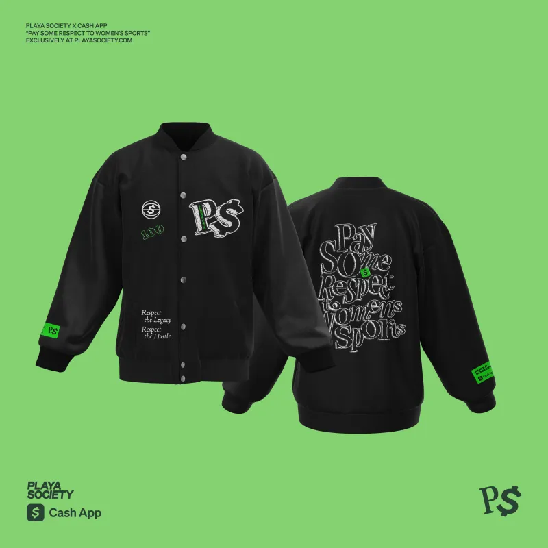 Playa Society x Cash App "Pay Some Respect" Varsity Jacket sold by Playa Society
