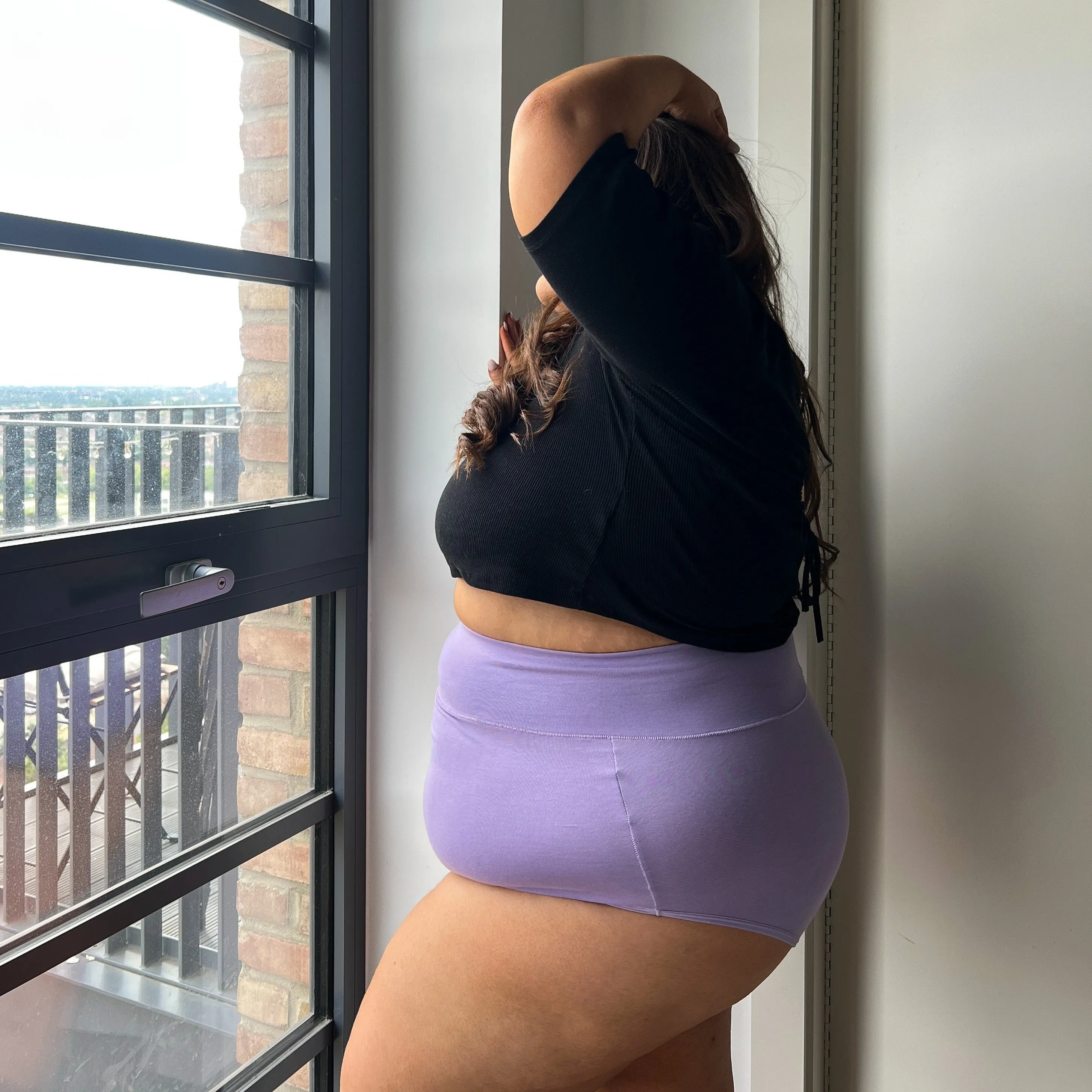 Organic Cotton Super High Waist Panties - Cassis de Violet sold by Snag Tights product image thumbnail 4