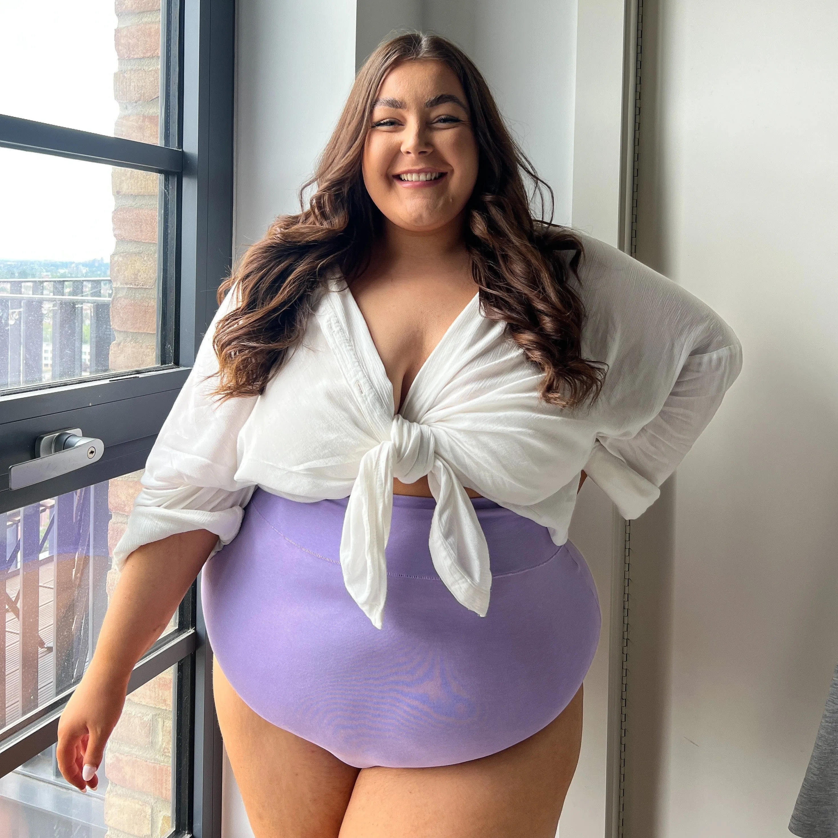 Organic Cotton Super High Waist Panties - Cassis de Violet sold by Snag Tights product image thumbnail 3