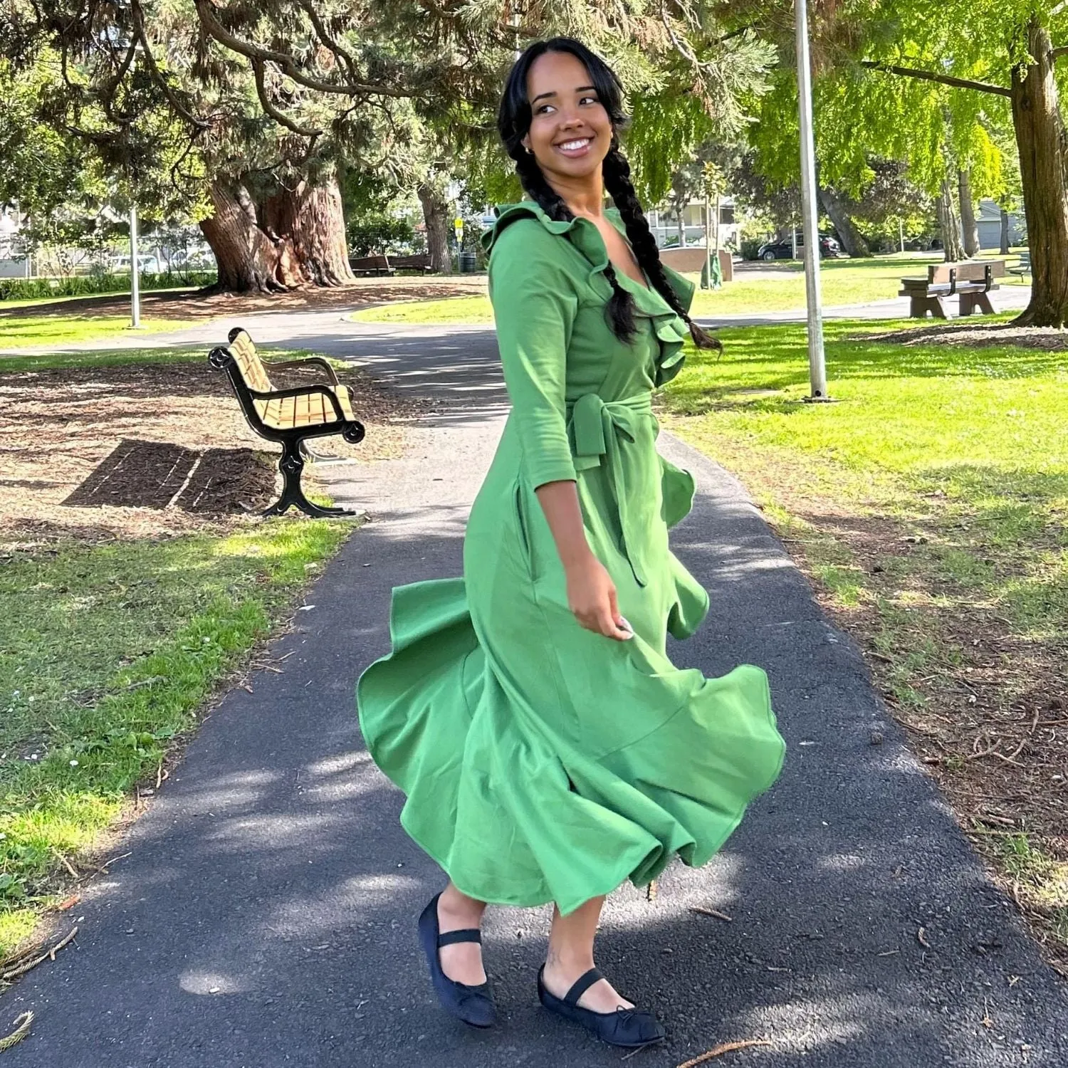 Frill Wrap Dress - Meadow sold by Snag Tights product image thumbnail 5