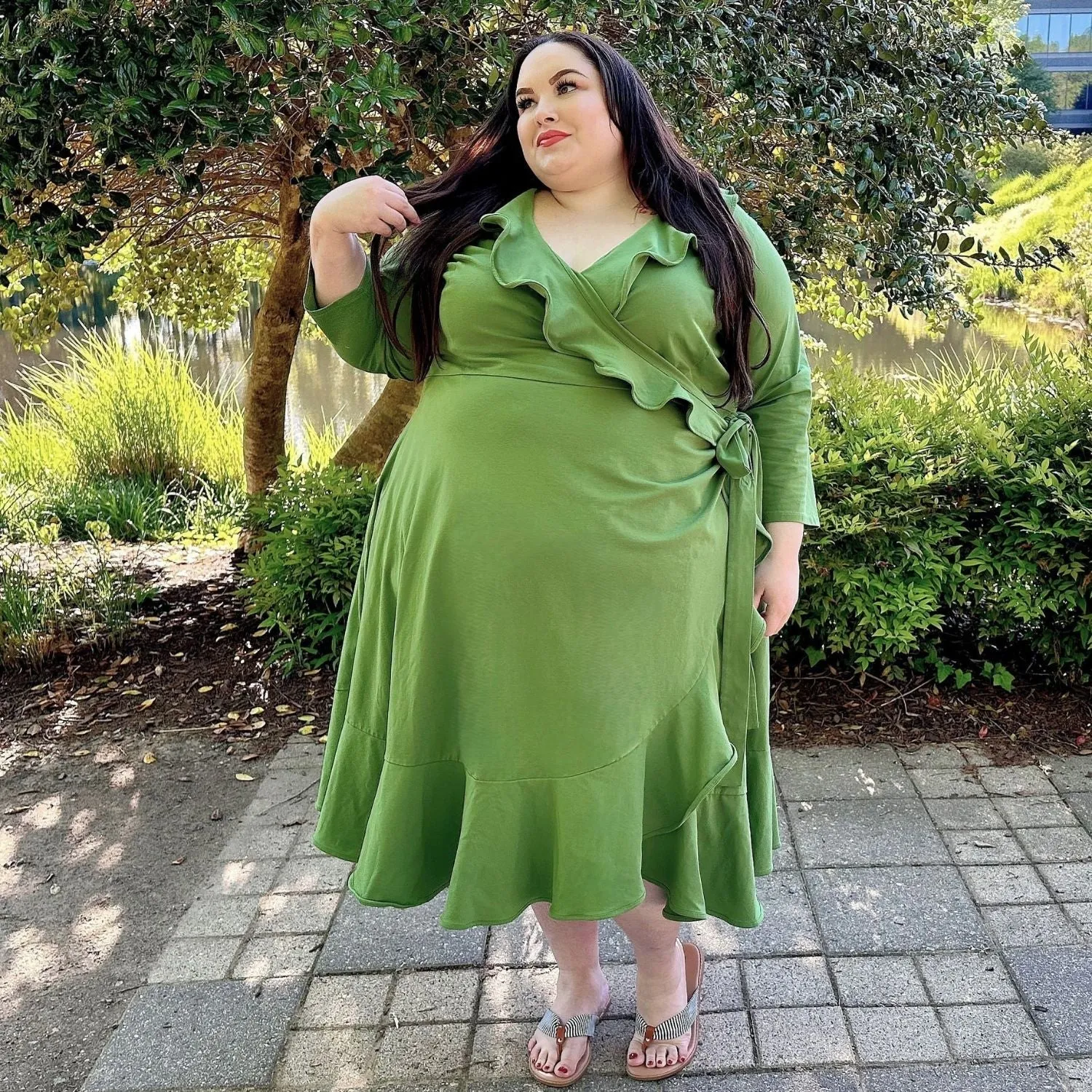 Frill Wrap Dress - Meadow sold by Snag Tights product image thumbnail 3