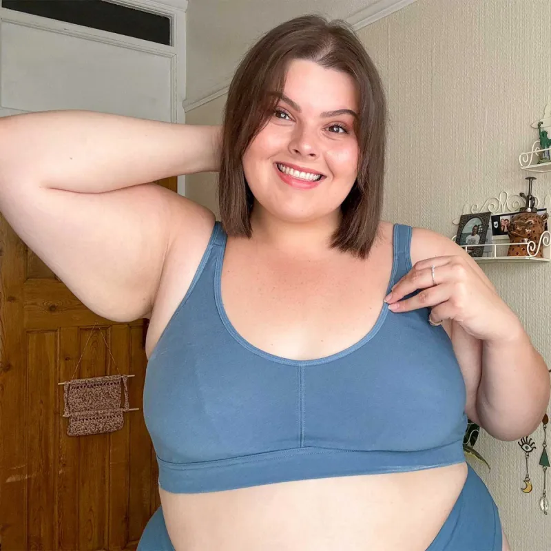 Organic Cotton Bra Regular Cup - Denim sold by Snag Tights