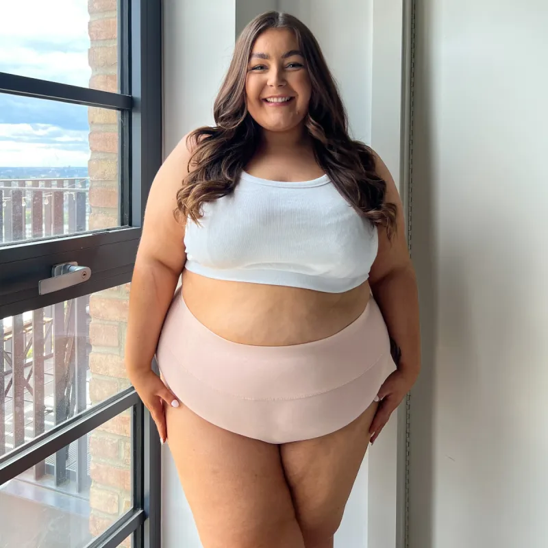 Organic Cotton Full Brief Panties - Ballet Pink sold by Snag Tights
