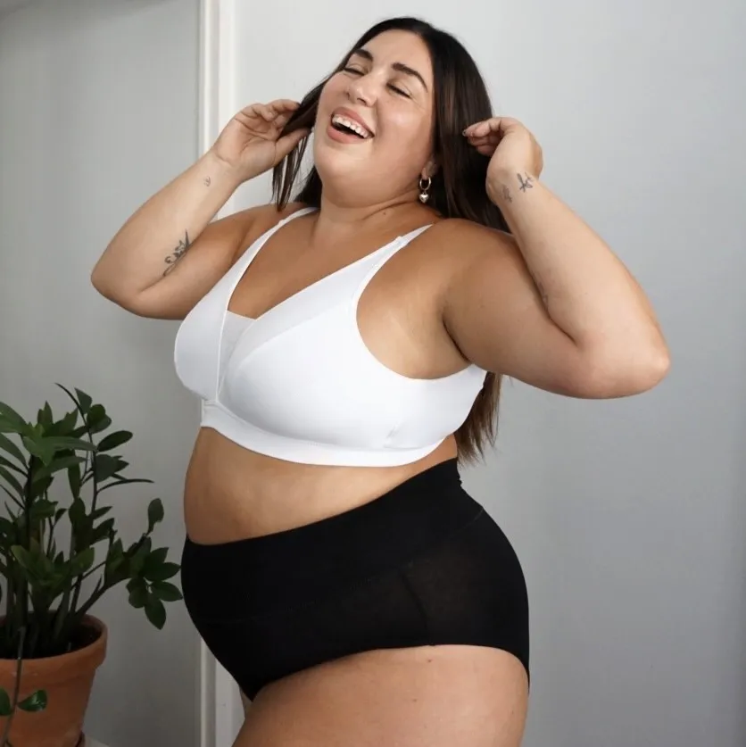 Ribbed Bra Full Cup - White sold by Snag Tights