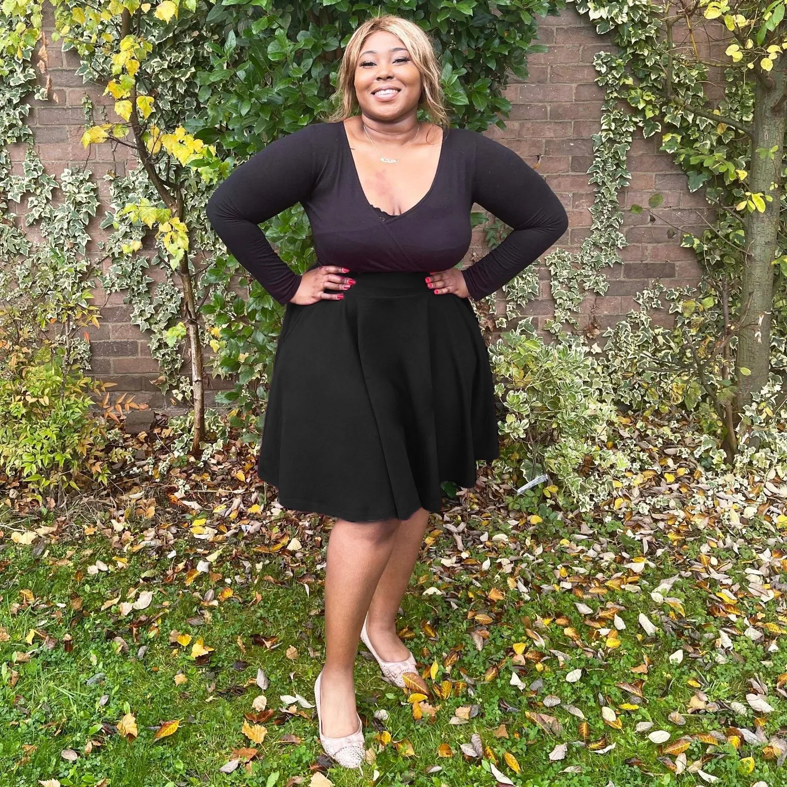 Flare Skirt - Black (V2) sold by Snag Tights