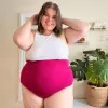 Organic Cotton Super High Waist Panties - Raspberry Pie sold by Snag Tights
