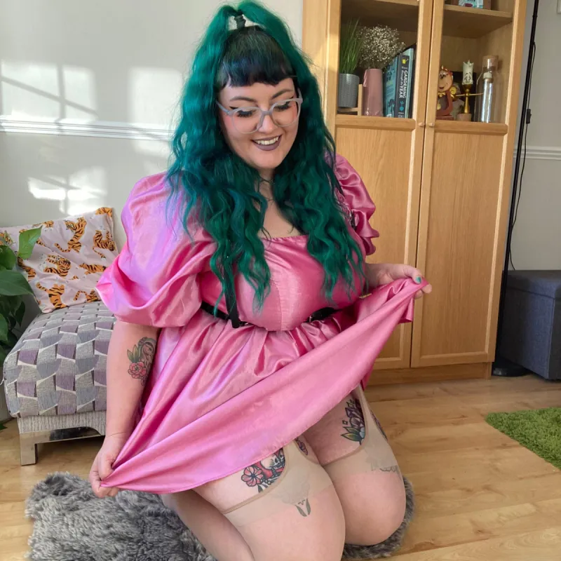 Burlesque Sheer Mock Garters - Vanilla Marshmallow sold by Snag Tights