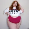 Organic Cotton Super High Leg Panties - Raspberry Pie sold by Snag Tights
