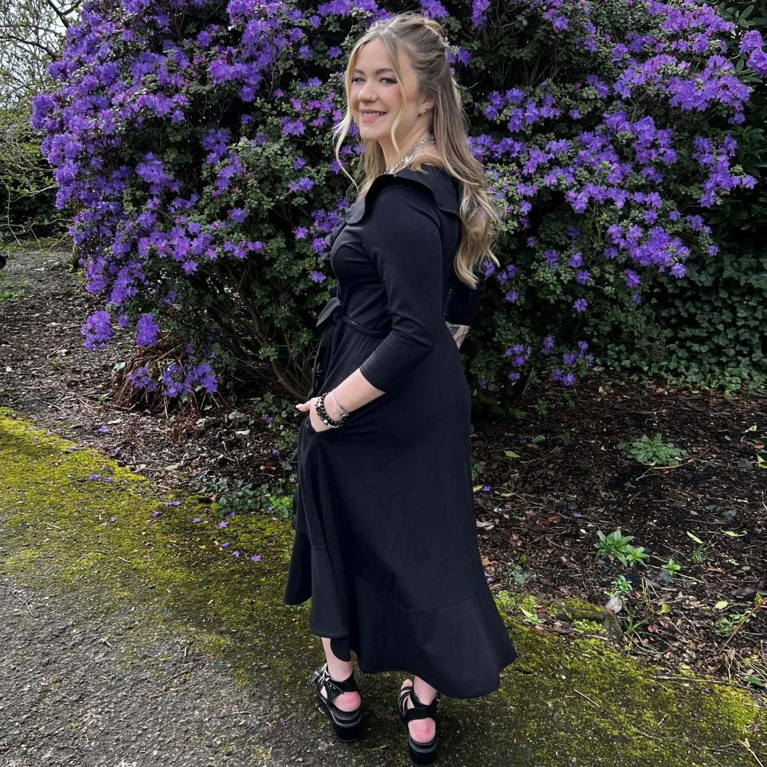 Frill Wrap Dress - Black sold by Snag Tights product image thumbnail 5