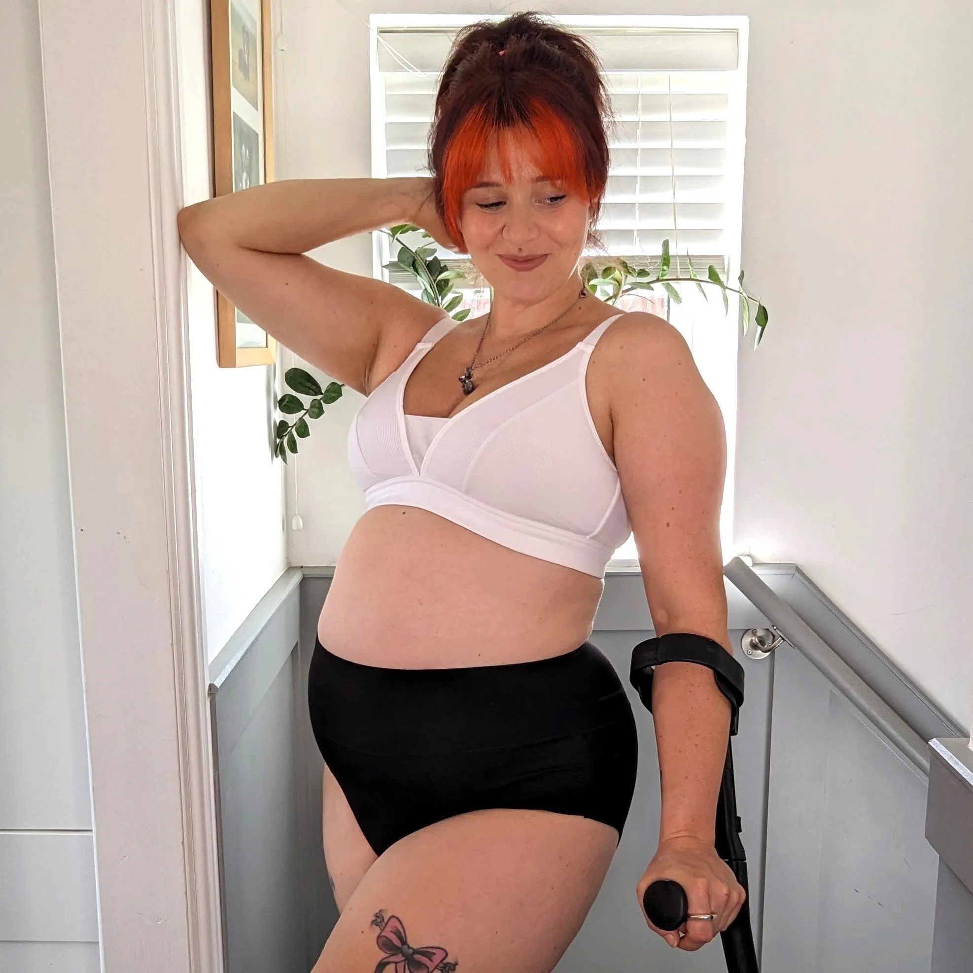 Ribbed Bra Regular Cup - White sold by Snag Tights product image thumbnail 2