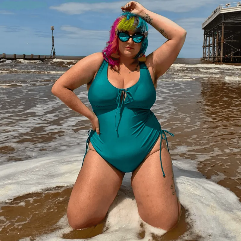 Phone Home Swimsuit - Teal sold by Snag Tights
