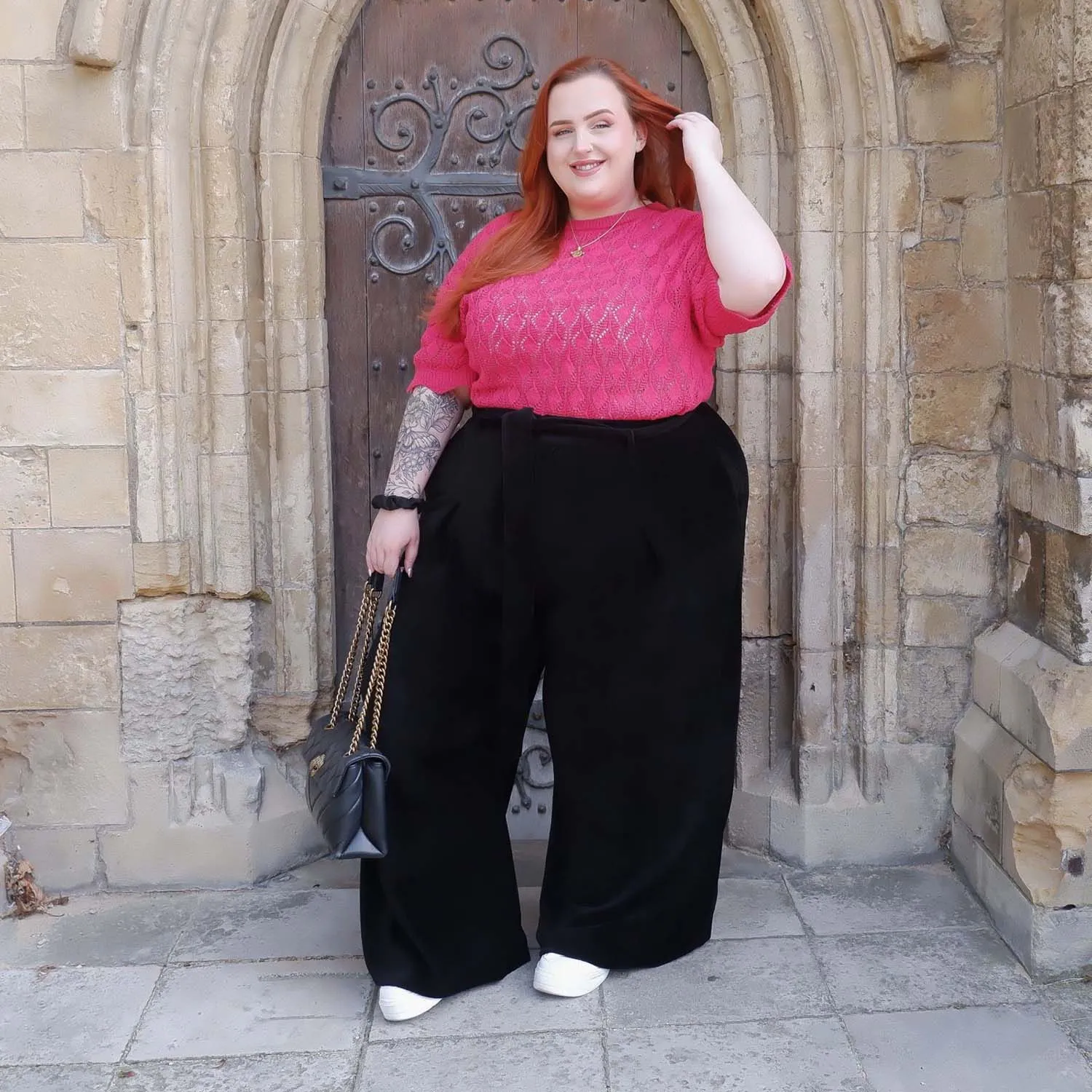 Wide Leg Cord Tailored Trousers - Black sold by Snag Tights product image thumbnail 3