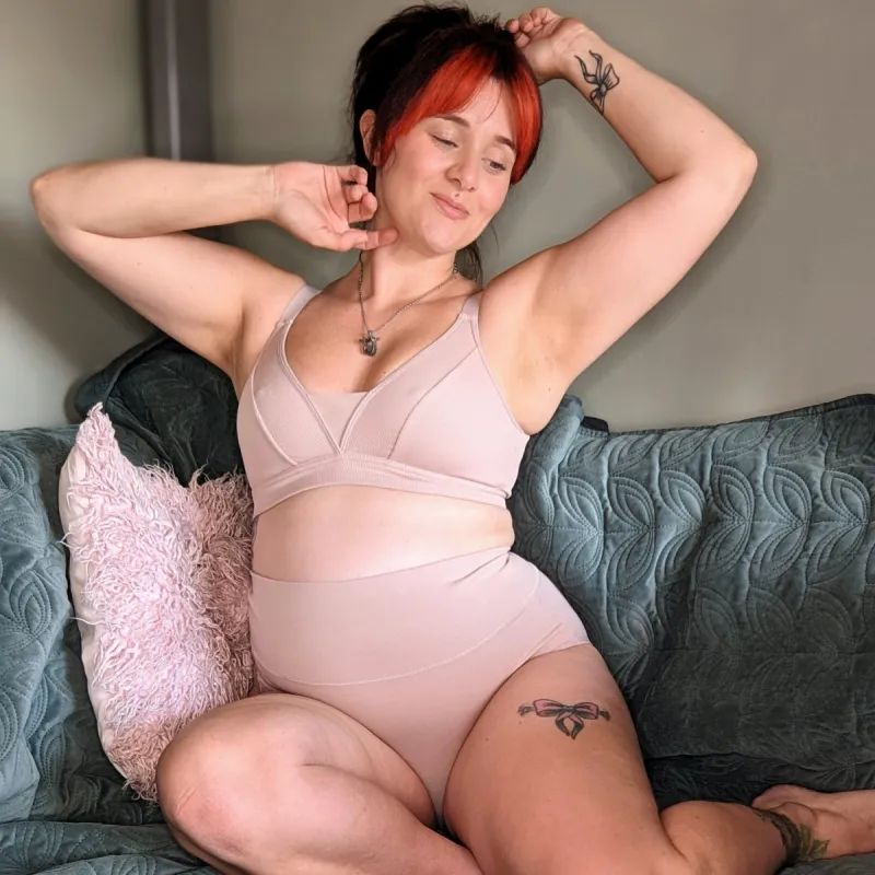 Everyday Ribbed Bra - Milk Bottle sold by Snag Tights