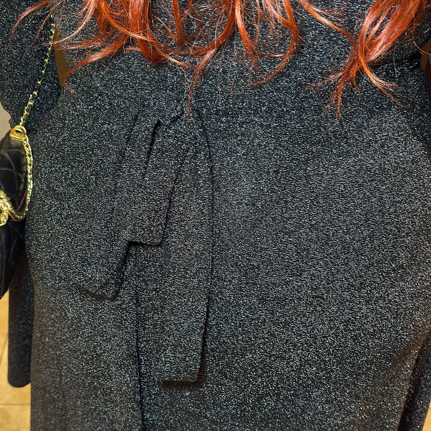 Lurex Wrap Dress - Black sold by Snag Tights product image thumbnail 4