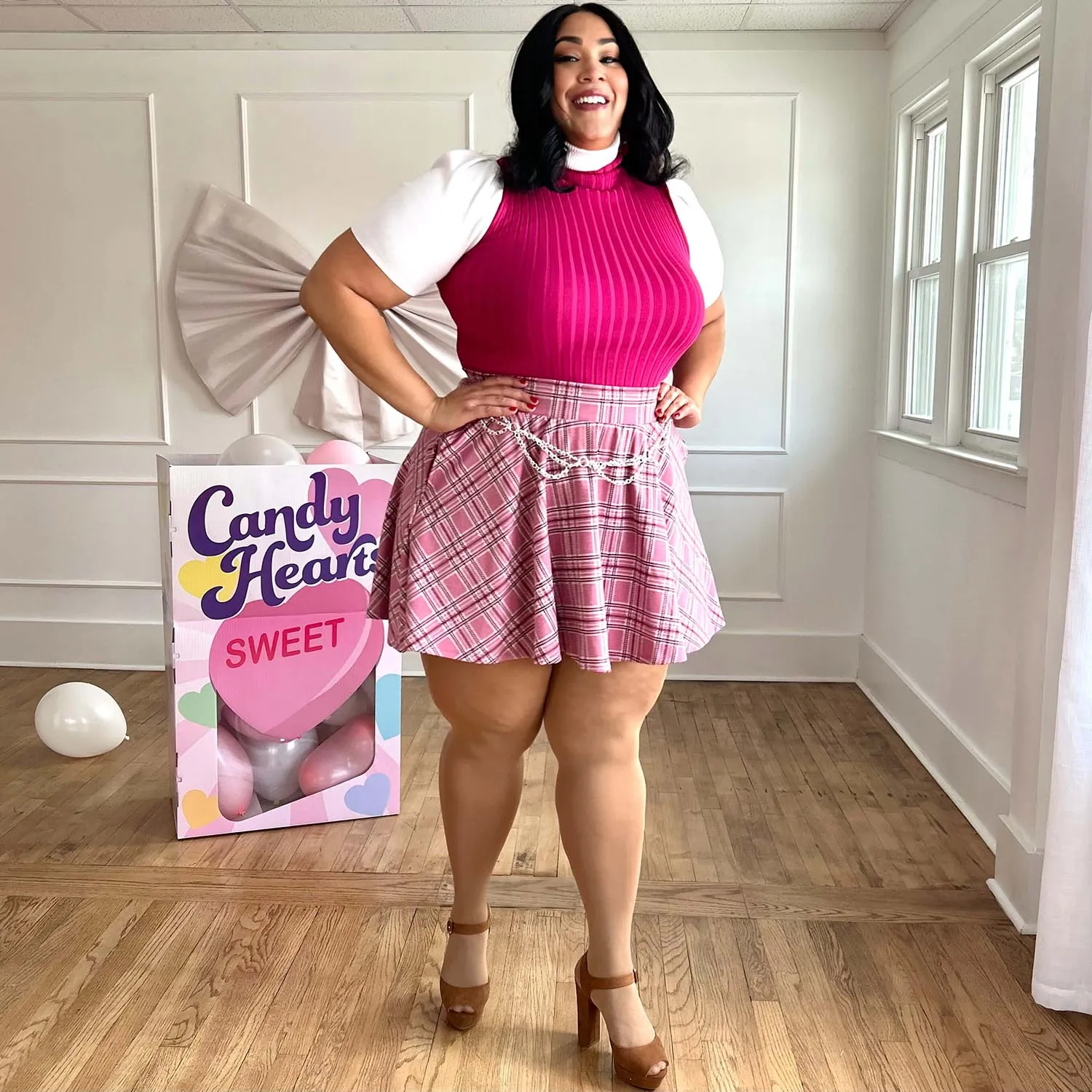 Plaid Mini-Flare Skirt - Highland Rose (V2) sold by Snag Tights product image thumbnail 4