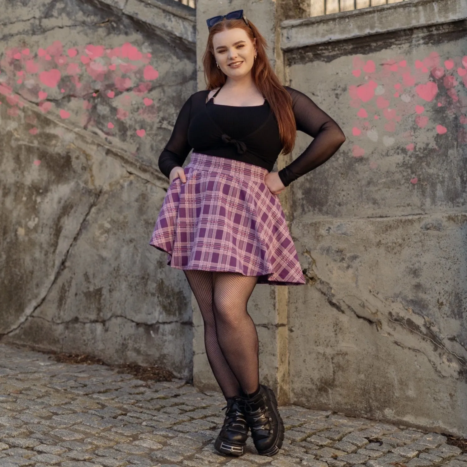 Plaid Mini-Flare Skirt - Thistle (V2) sold by Snag Tights product image thumbnail 3