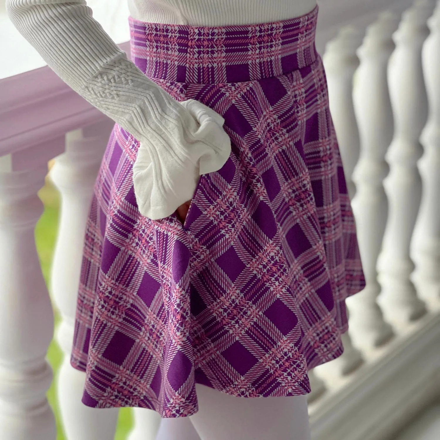 Plaid Mini-Flare Skirt - Thistle (V2) sold by Snag Tights product image thumbnail 2