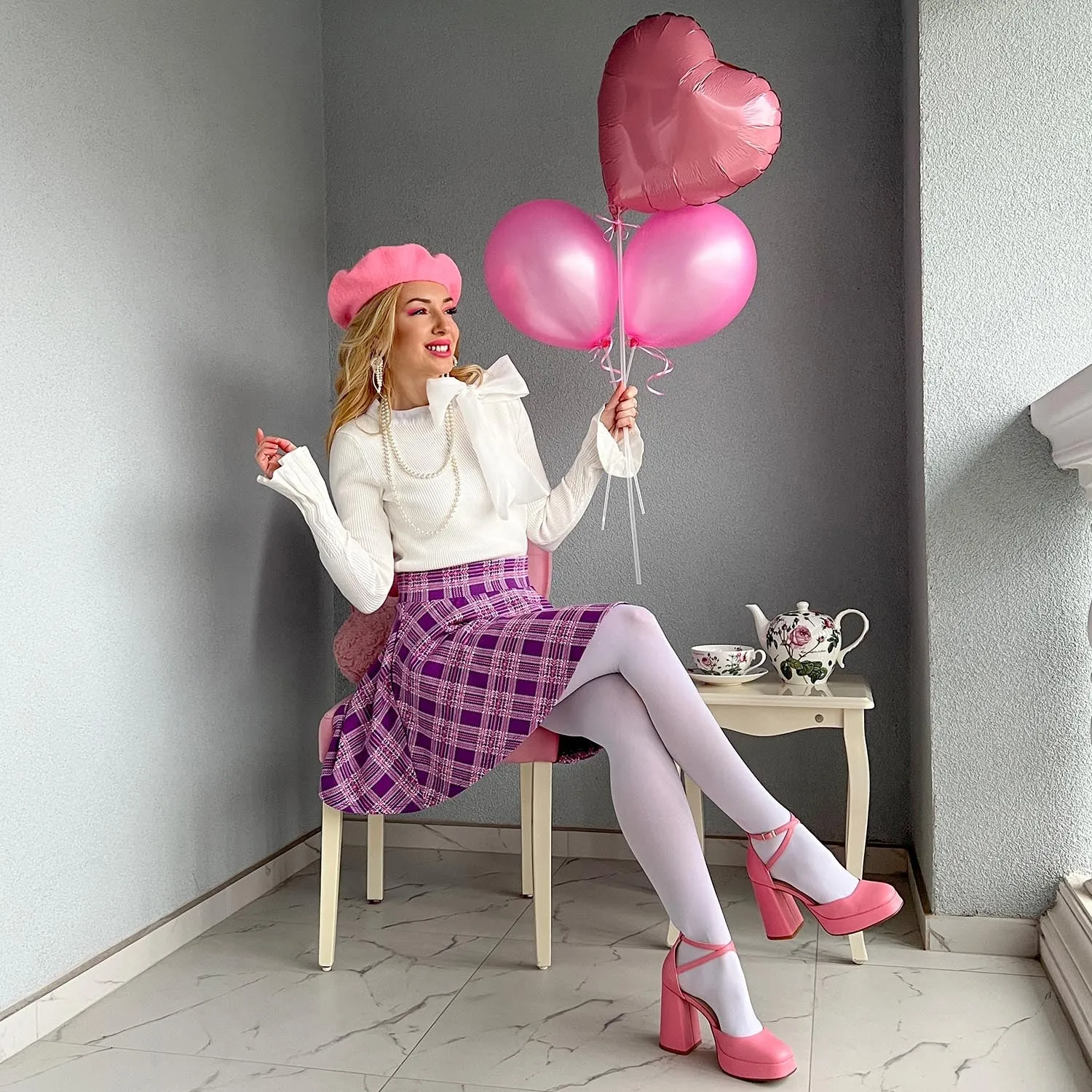 Plaid Mini-Flare Skirt - Thistle (V2) sold by Snag Tights product image thumbnail 5