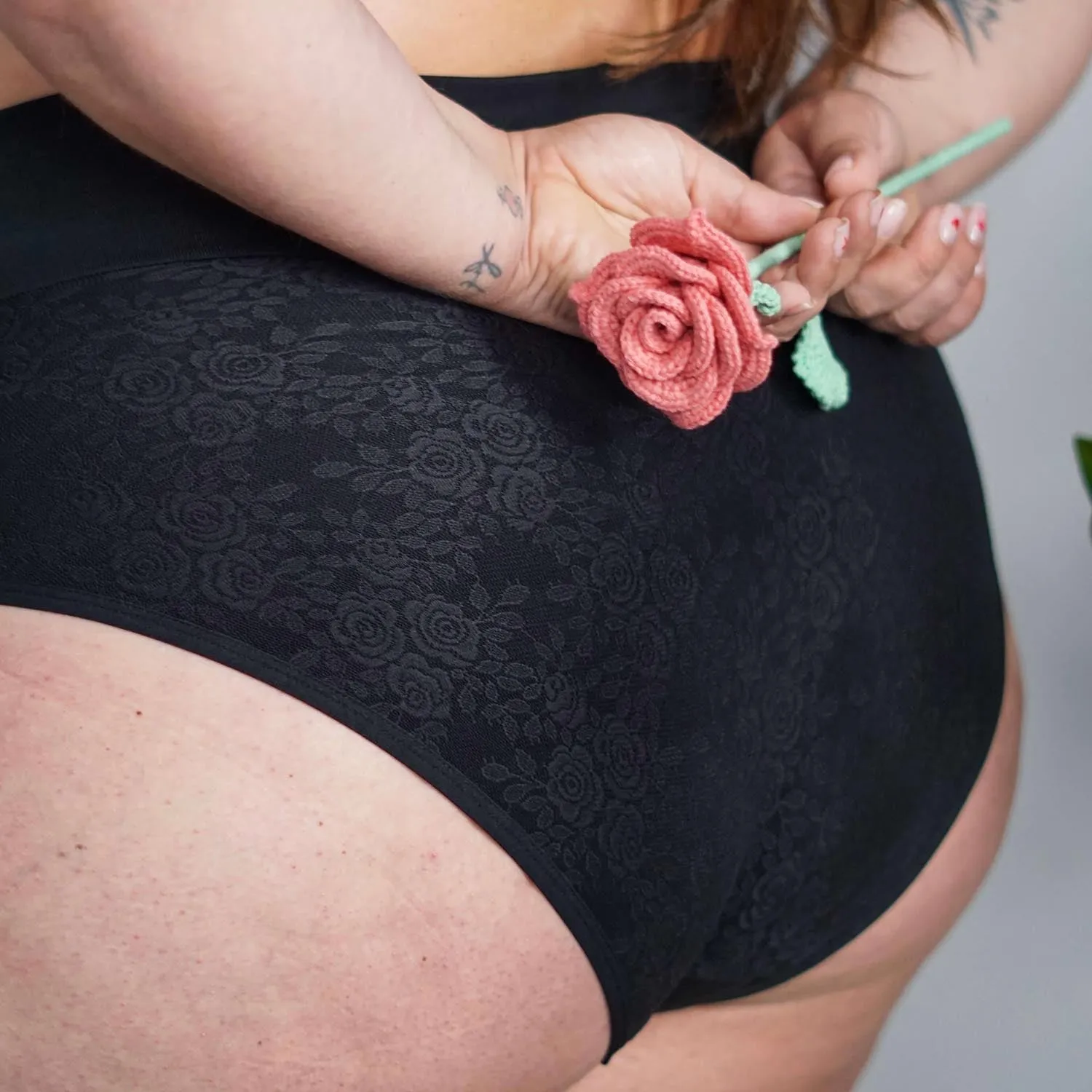 Organic Cotton Lacey Full Brief Panties sold by Snag Tights